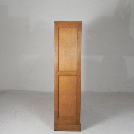 Oak tambour cabinet with 2 doors, 150 cm high, 1950s, Filing cabinets, Wood, Brown, Vintage (photo 11 of 15)
