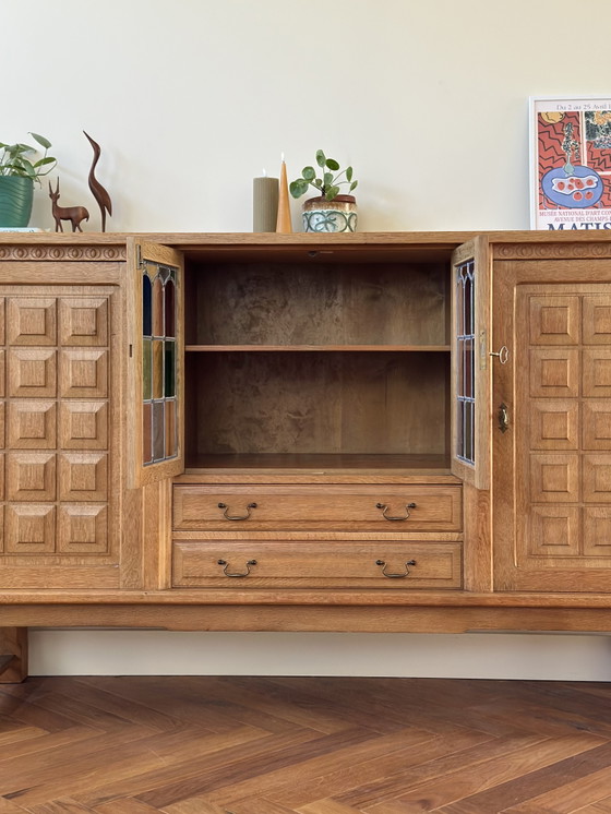 Image 1 of Vintage wandmeubel highboard Deens Henning Kjærnulf jaren 70