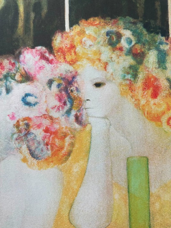 Image 1 of Leonor Fini - Estampe rare, femmes dans un café parisien