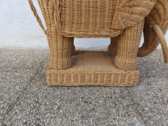 Image 1 of Rattan elephant side table or end table from the 60s/70s