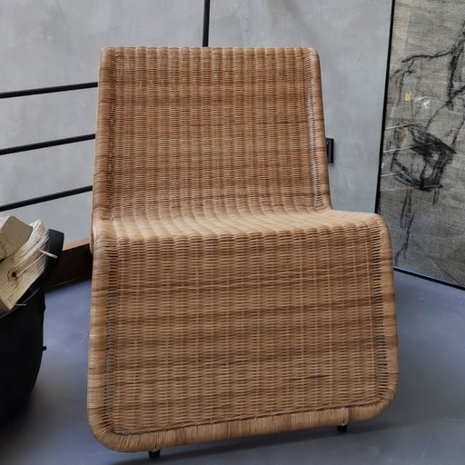 Chaise longue vintage en osier