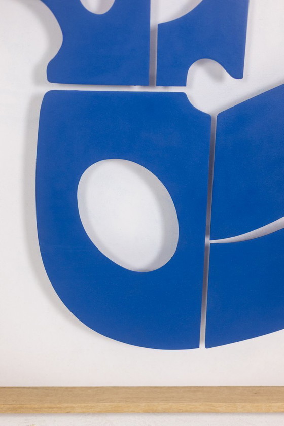 Image 1 of Antonine de Saint Pierre. Letrero Eva en metal lacado azul marino. Contemporáneo.