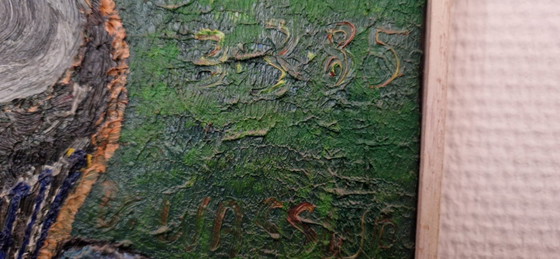 Rare oil painting from a collection liquidation, African Expressionism, Vincent Wasswa – Paintings & Drawings (photo 2 of 6)