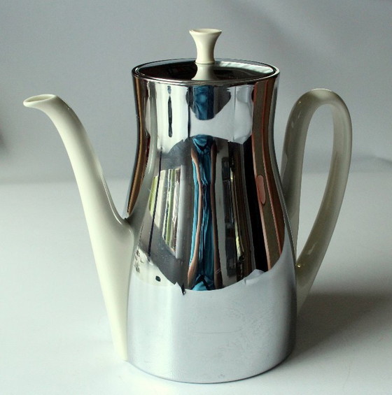 Image 1 of Caffettiera Schulte Ufer in porcellana Fürstenberg con coperchio scaldavivande in metallo