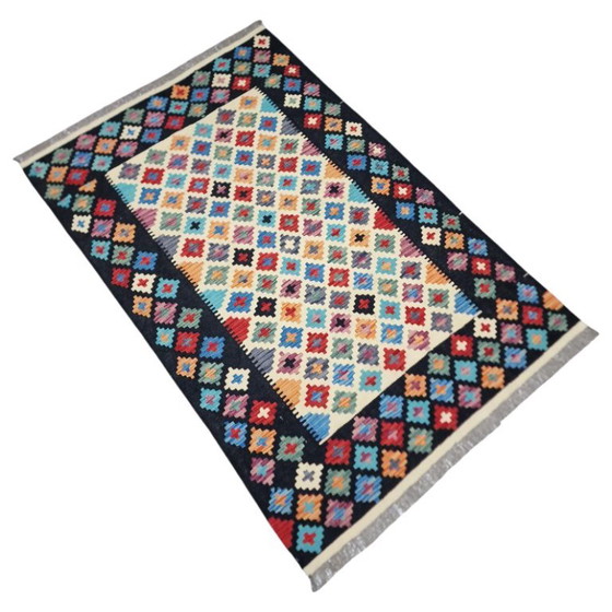 Alfombra Kilim afgana tejida a mano – Lana Maimana tradicional, 124 x 191 cm – Wool (photo 3 of 5)