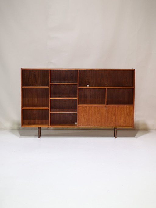 Bookcase teak compartment cabinet Danish vintage 1960s