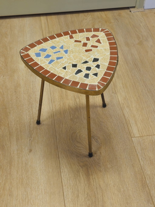 Vintage Mosaic Side Table Plant Table Small Table – bijzettafels, Stone, Wood (photo 2 of 6)
