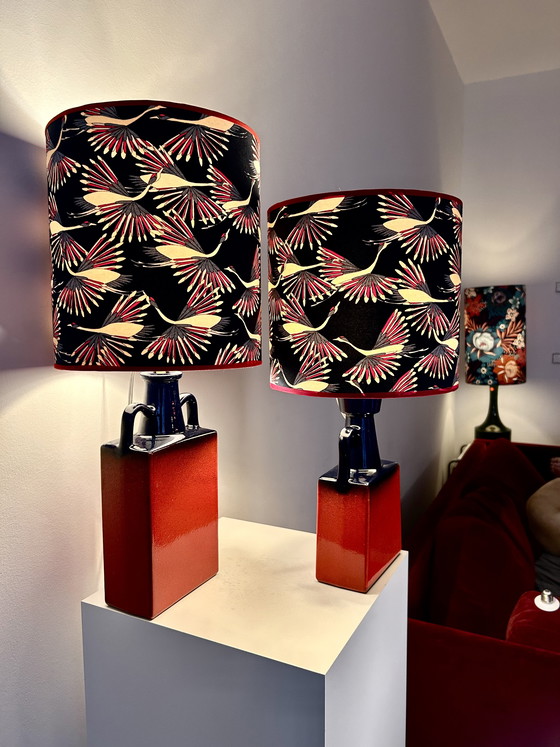 Image 1 of A pair of unique designer lamps by Walter Brecht - West German Pottery