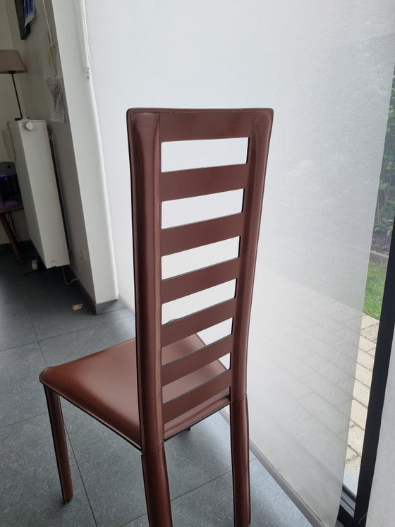 Set aus 4 Ladderback Esszimmerstühle – de Couro of Brazil, Leather (photo 6 of 8)