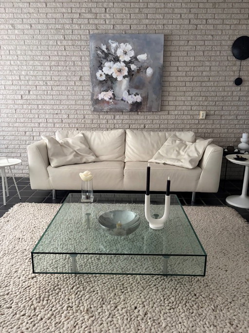 Molinari 3,5-Sitzer Sofa, Cremeweißes Leder