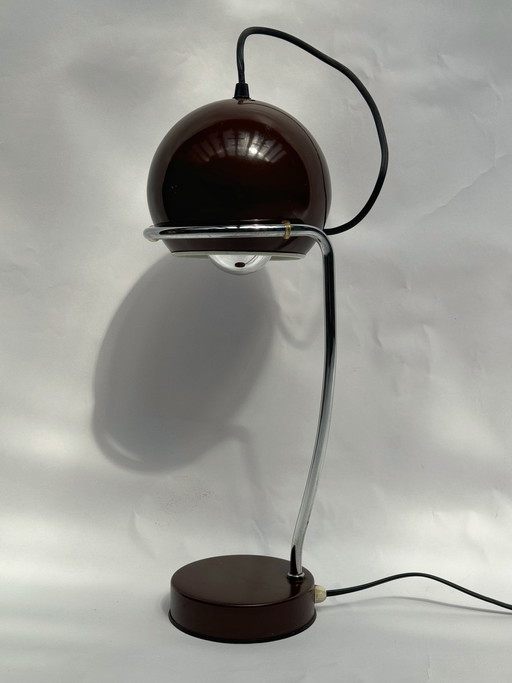 Vintage Brown Gepo Amsterdam Eyeball Lamp | Table Lamp 1970s Dutch Design