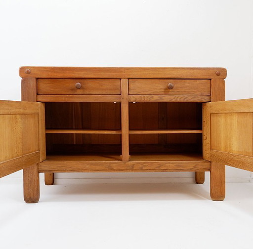 Credenza in stile rustico con 2 ante e 2 cassetti - anni '60