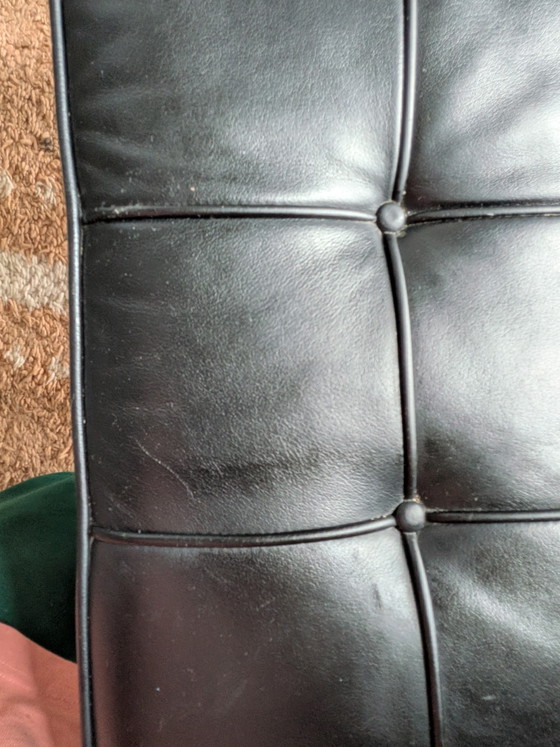 Image 1 of Barcelona Sessel- und Hocker-Set — Authentic Knoll Studio Edition (Schwarzes Volo-Leder)