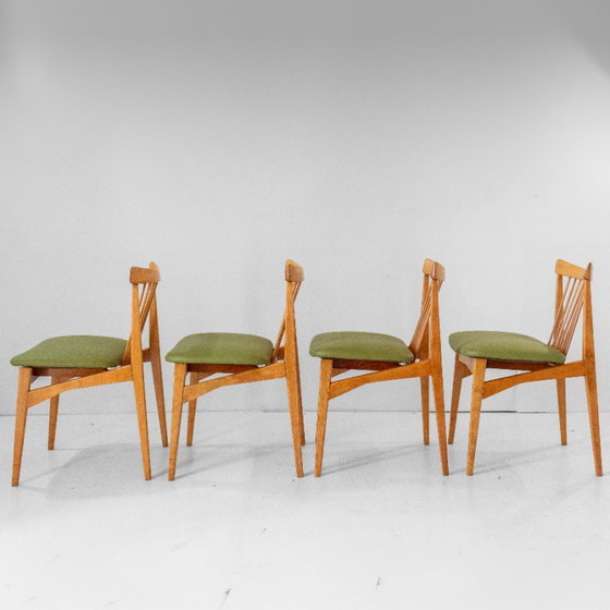 1x Vier Mid-Century Modern Italiaanse Houten Eetkamerstoelen in de Stijl van Ico Parisi – Skai (photo 4 of 14)