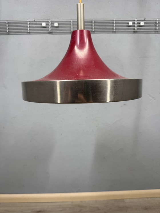 Image 1 of Red metal pendant lamp 1960s