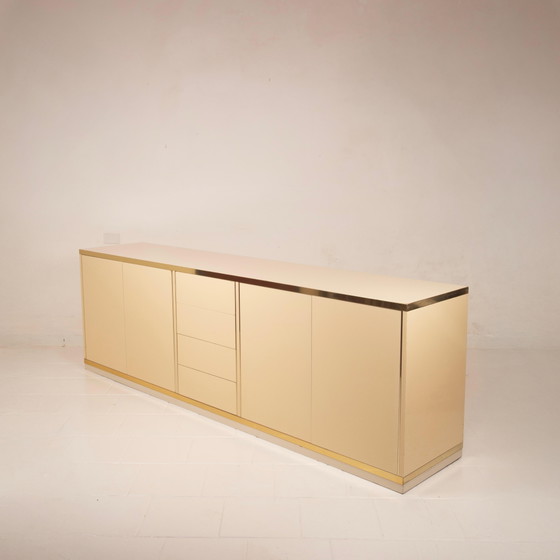 Willy Rizzo Hollywood Regency Sideboard aus Creme und Messing für Mario Sabot 1970 – Schränke (photo 2 of 19)