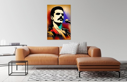Canvas Frame / Freddie Mercury Pop Art / 75 x 50 cm