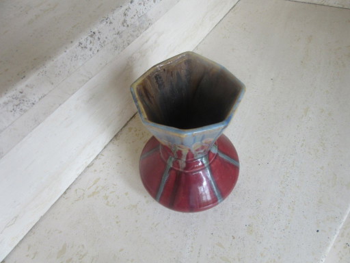 Art-Deco-Achteckvase aus Keramik, hergestellt in Belgien (zugeschrieben) – vazen, Ceramic (photo 2 of 12)