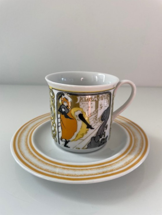Image 1 of 5x Tazze e piattini Art Déco d'epoca (Lautrec)
