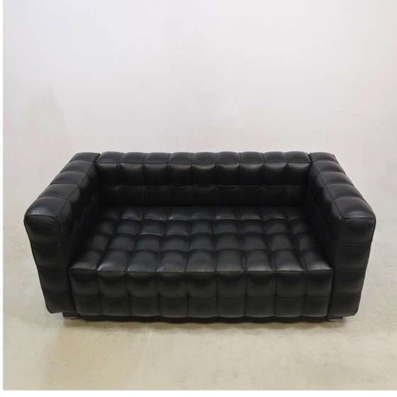 Cube de Josef Hoffmann. Ensemble de 2 canapés deux places, cuir noir – Canapés 2 places, Leather (photo 5 of 11)