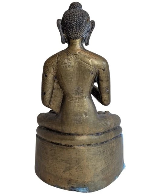 Sitzender Shakyamuni Buddha mit predigender Mudra – bronzene Tempelstatue – Bildhauerei (photo 5 of 13)