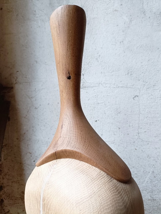 Image 1 of Vase/sculpture in carved solid oak