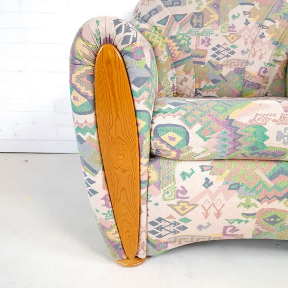 2x vintage armchair Art Deco style 80s – Textile, Wood (photo 9 of 9)