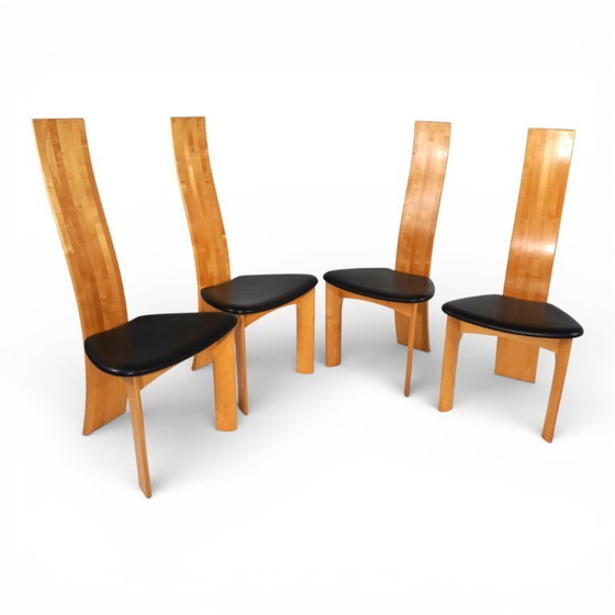 Image 1 of Tranekaer set of 4 Iris dining chairs by Bob van den Berghe, 1980