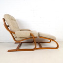 Vintage Westnofa fauteuil & hocker mid century modern design