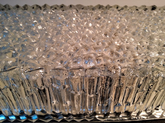 Image 1 of Rectangular ceiling lamp/wall lamp of cut glass, 1960s