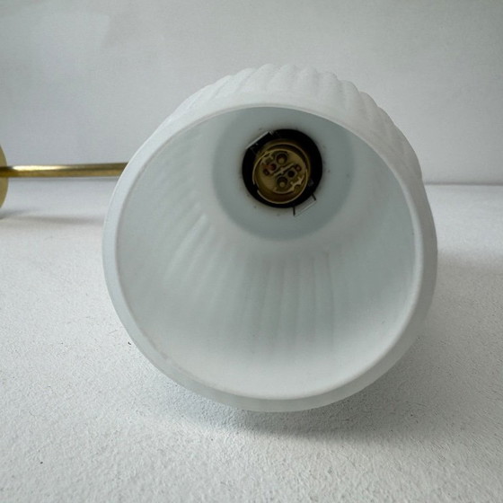 Image 1 of SET VAN 3 VINTAGE OPALINE WANDLAMPEN
