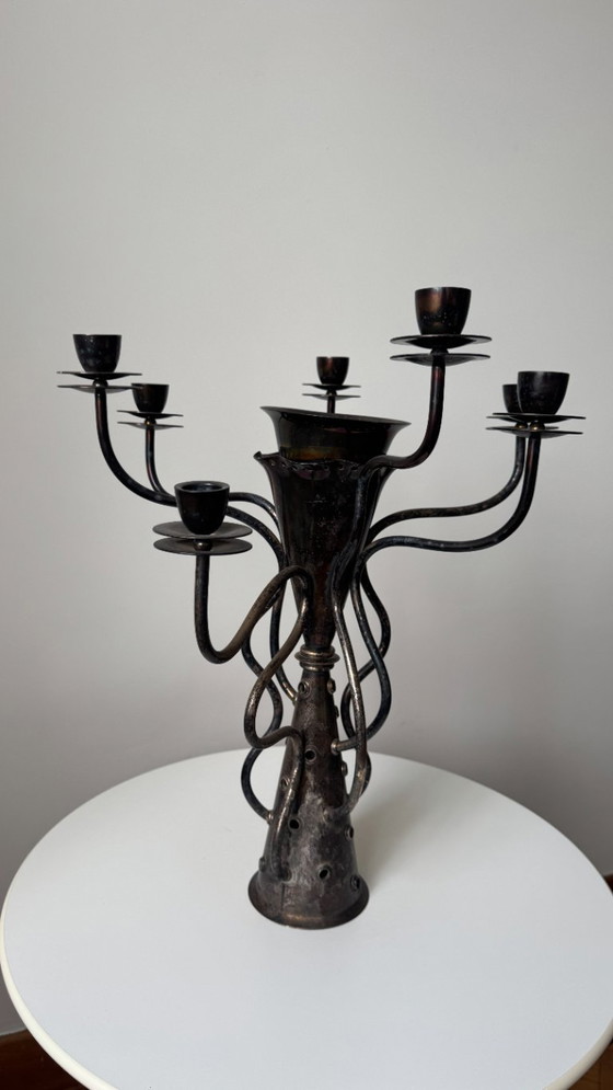 Image 1 of Versilberter Driade-Kerzenständer „Simon“ – Borek Sipek – 7-armiger Designklassiker