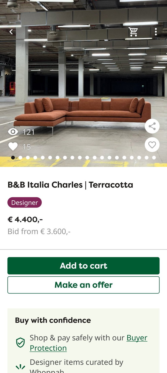 Image 1 of B&B Italia Charles Corner (2 Parts, See Description)