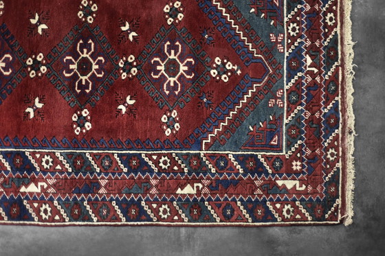 Image 1 of Vintage Red Hand-Woven Oriental Afghan Rug, 1970s