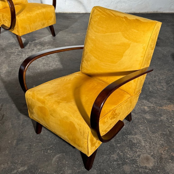 Een paar Jindrich Halabala Type C fauteuils, volledig gerestaureerd, jaren 1930. – Jindřich Halabala, Velvet (photo 16 of 17)