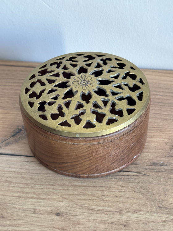 Image 1 of Wooden and brass box