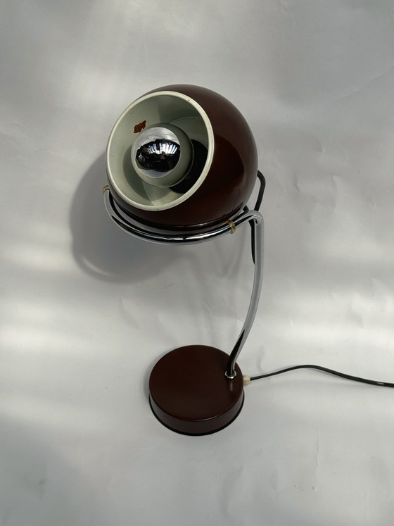 Image 1 of Vintage Brown Gepo Amsterdam Eyeball Lamp | Table Lamp 1970s Dutch Design