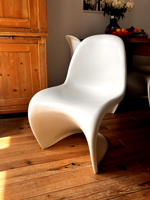 4x Vitra Panton stoel replica/reproductie met kuipstoel