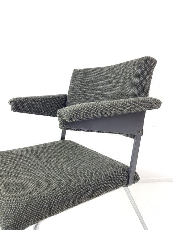 Image 1 of Vintage armchairs Gispen reupholstered plough fabric wool