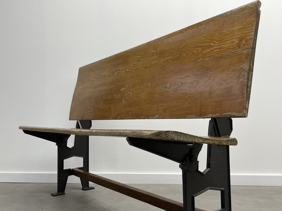 Image 1 of Vintage bench (foldable) with characteristic cast iron 147 cm
