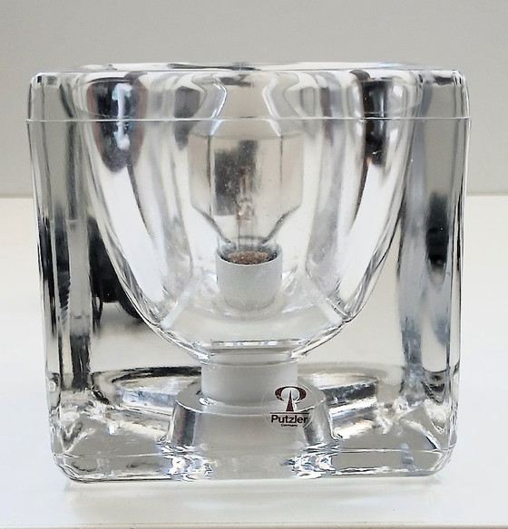 Image 1 of (W018) Unique vintage Putzler crystal glass table lamp – pure design icon!