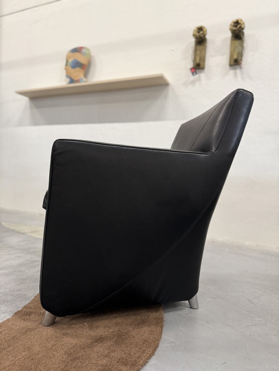 Image 1 of Sillón Leolux Dolcinea de piel negra