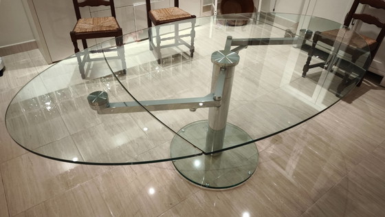 Image 1 of Mesa de comedor Naos Galax - Diseño italiano Action Design - Cristal y acero
