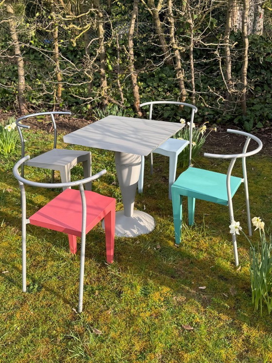 Image 1 of Kartell 8 Dr Glob Stühle & 3 Tische Design Philippe Starck
