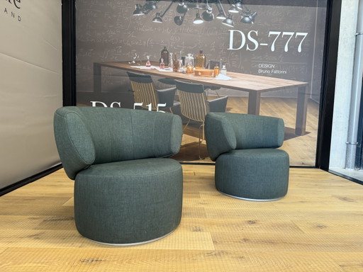 2 Sillones giratorios Rolf Benz 684 de tela verde – fauteuils, Other