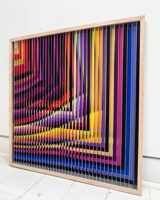 Lena László for Studio Exactly, lenticular/3d relief on aluminum plate with lamination, '40 different squares', limited edition