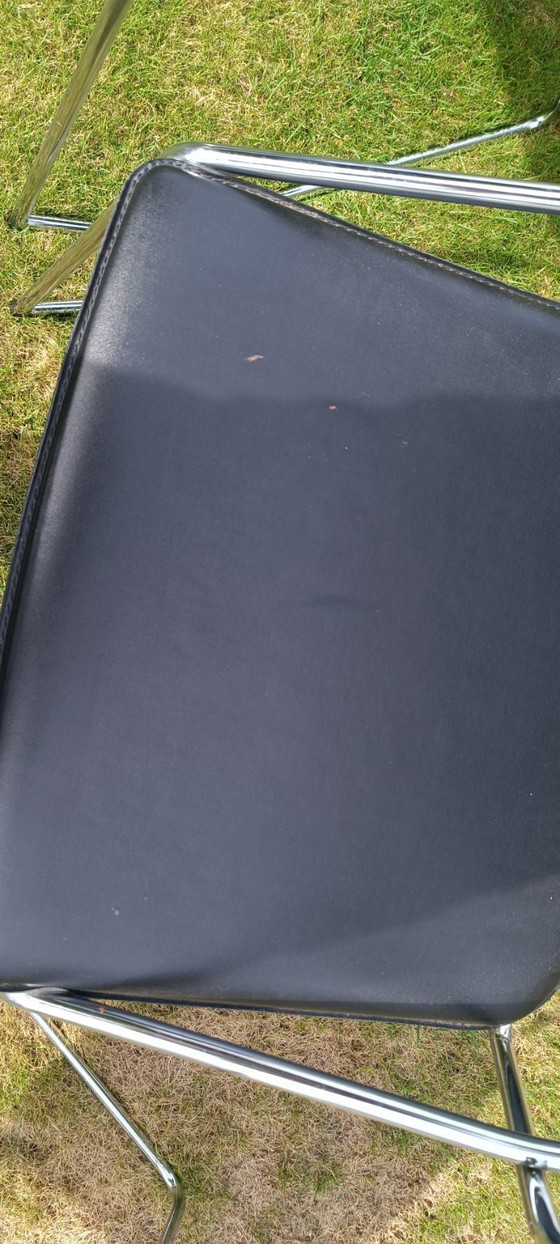 Image 1 of 4x Post moderner Draht-Edelstahl-Esszimmerstuhl