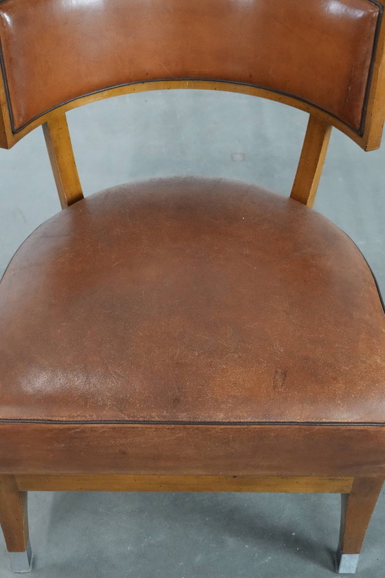 Image 1 of Vintage design armchair/cocktail chair made of sheepskin