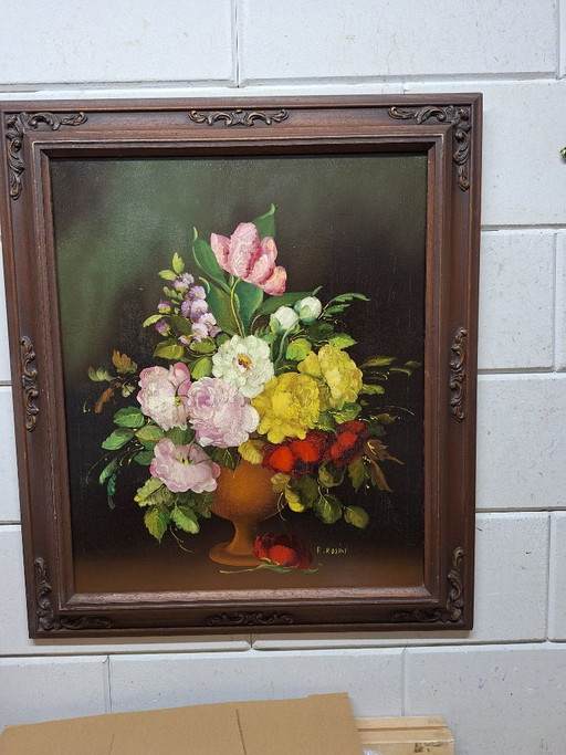 Stillleben mit Blumen – schilderijen tekeningen, Wood, Canvas