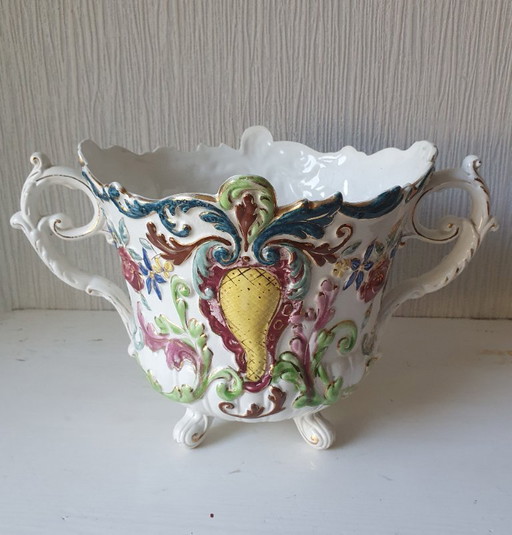 Antique Flowerpot Nimy (Belgium) – Rococo Style – ca. 1900